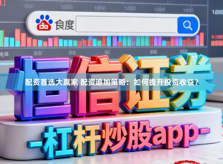 配资首选大赢家 配资追加策略：如何提升投资收益？